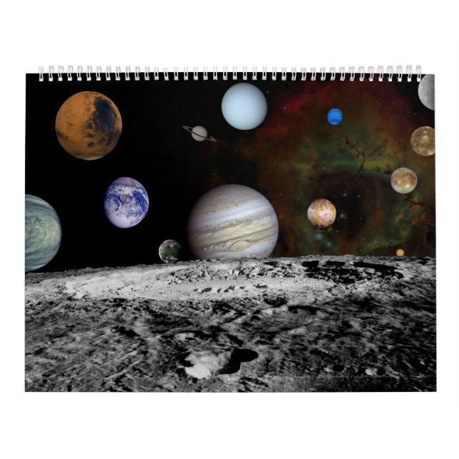 Calendrier Mural Planètes et espace planétaire (Protection)