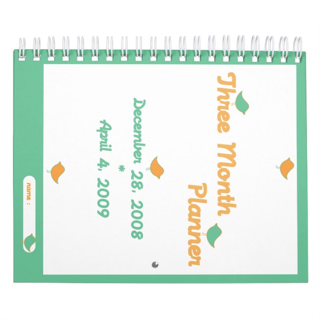Calendrier Mural Planificateur de trois mois (Protection)