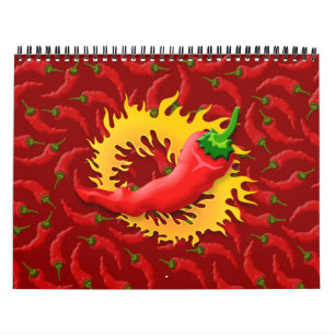 Calendrier Mural Poivre avec flamme