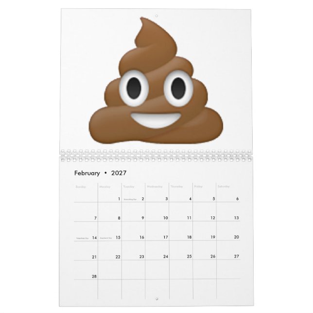 Calendrier Mural Poop - Emoji (Feb 2027)
