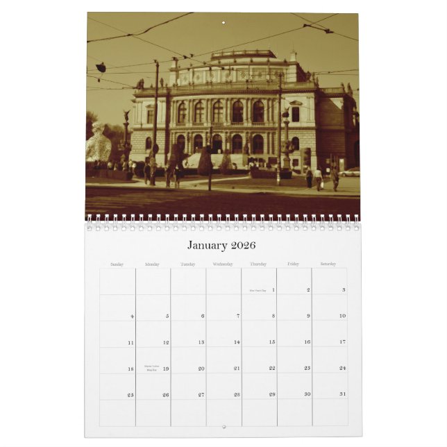 Calendrier Mural Prague (Jan 2026)