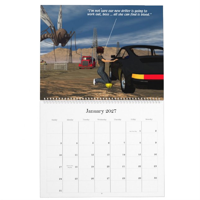 Calendrier Mural Production d'énergie - Pipeline, vent (Jan 2027)