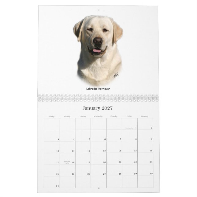 Calendrier Mural Races de chien de chasse (Jan 2027)