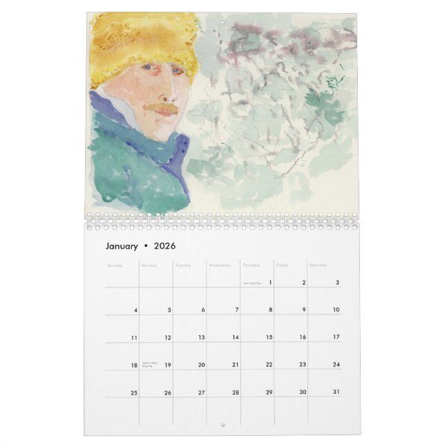 Calendrier Mural rayures (Jan 2026)