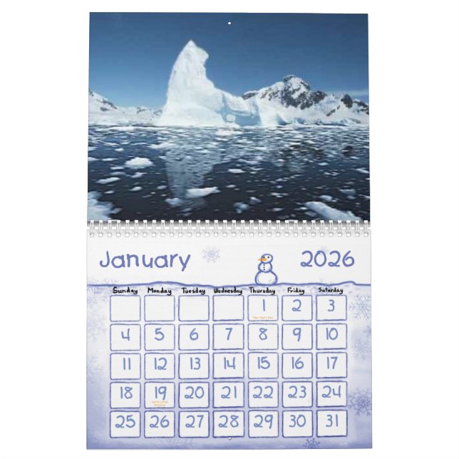 Calendrier Mural Réchauffement climatique de soin (Jan 2026)