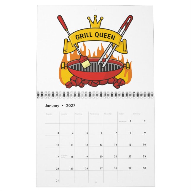 Calendrier Mural Reine du grill (Jan 2027)