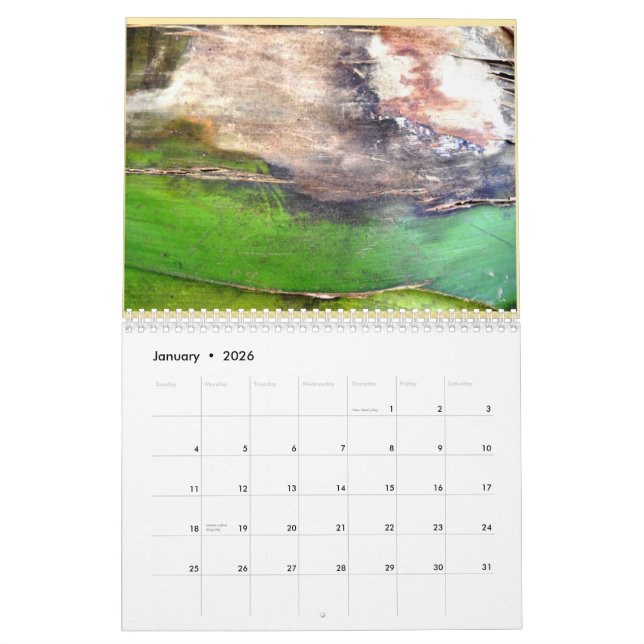 Calendrier Mural Résumé naturel sur l'écorce (Jan 2026)