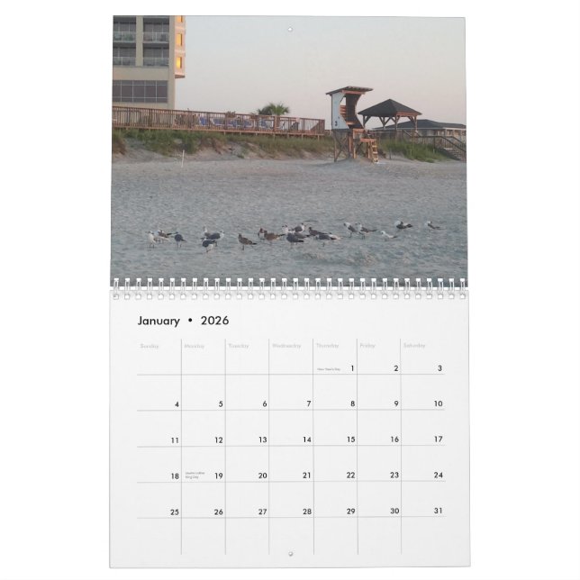 Calendrier Mural Scènes pour la plage (Jan 2026)
