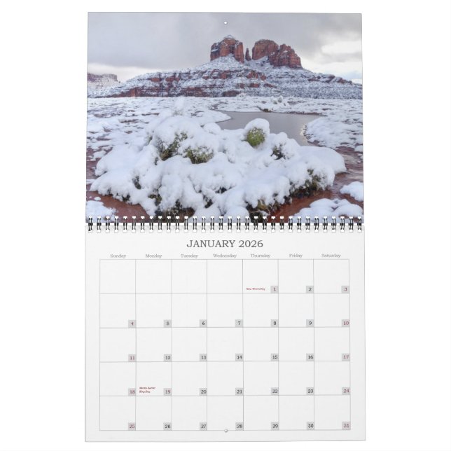 Calendrier Mural Sedona, Arizona (Jan 2026)