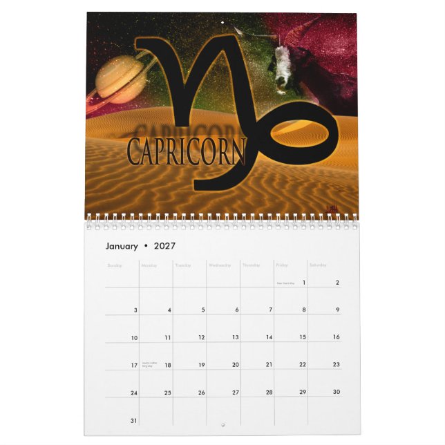 Calendrier Mural Signes de zodiaque (Jan 2027)