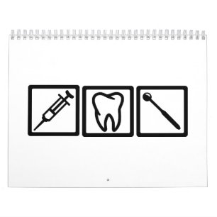 Calendrier Mural Symboles d'icônes de dentiste