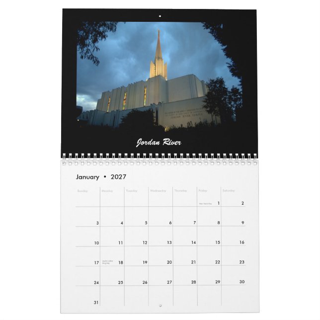 Calendrier Mural Temples 2017 de LDS (Jan 2027)