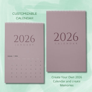 Calendrier mural tons neutres minimaliste