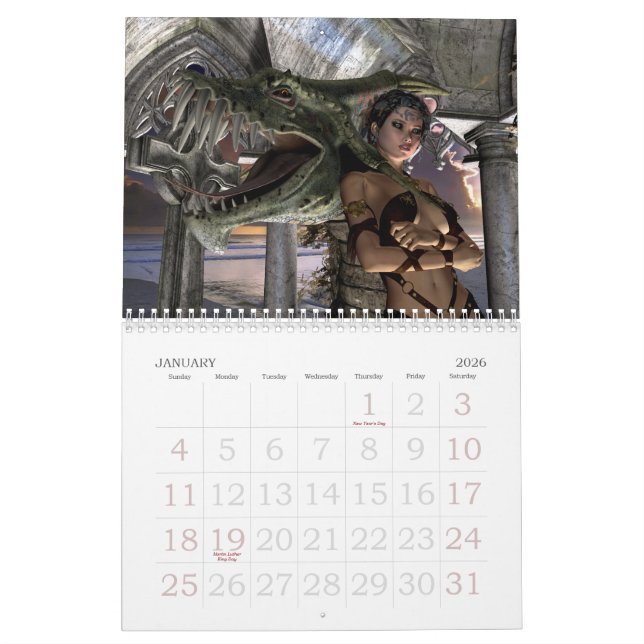 Calendrier Mural Toute l'année Halloween 2015 (Jan 2026)