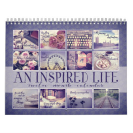 Calendrier Mural Une vie inspirée | Citations vintages Indigo