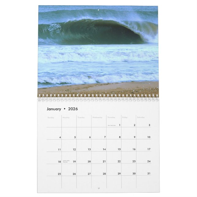 Calendrier Mural Vagues, vent, et sable Calander 2012 (Jan 2026)