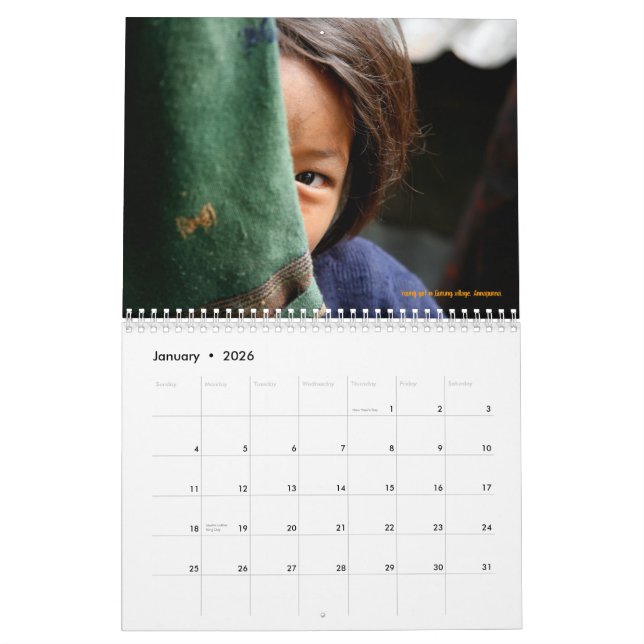 Calendrier Mural Visages du Népal (Jan 2026)