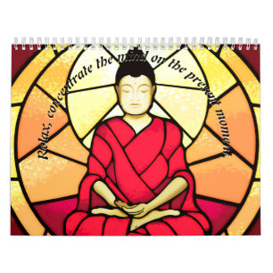 Calendrier Mural Vitrail de tache de Bali Bouddha