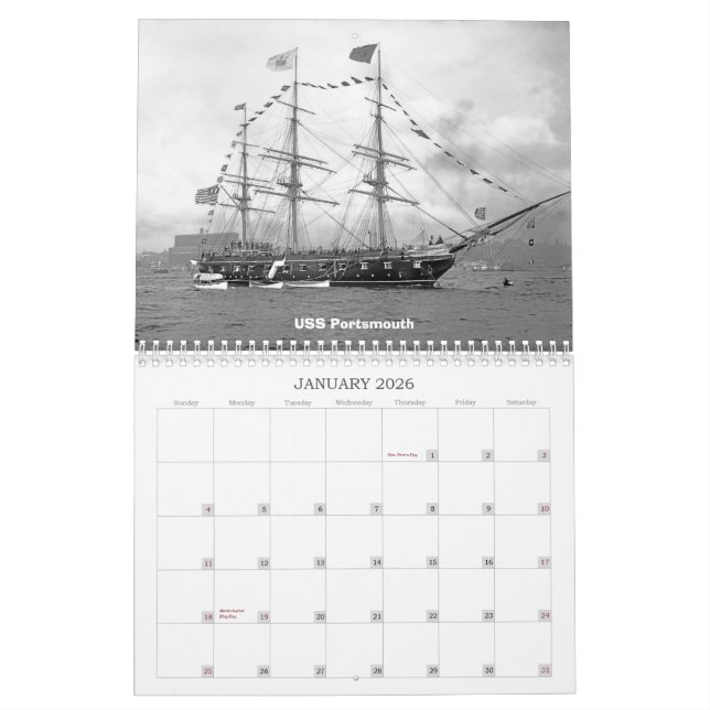 Calendrier Mural Voile et vapeur de combat (Jan 2026)