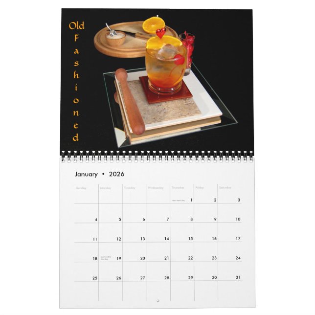 Calendrier Mural Whiskey Row - Boissons Whiskey (Jan 2026)