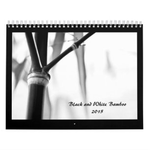 Calendrier Mural Zen en bambou noir et blanc 2015