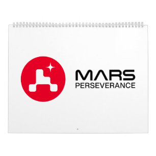 Calendrier NASA Mars Perseverance Rover Logo Rocket White