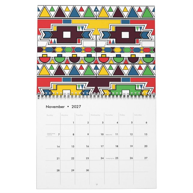 Calendrier Ndebele Motifs : Une année de tradition vivante (Nov 2027)