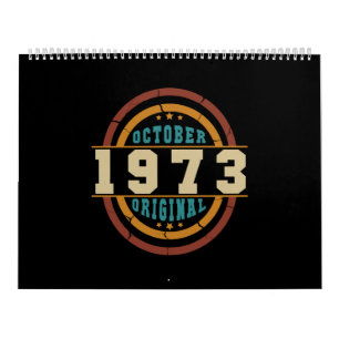 Calendrier Né Octobre 1973 Original Retro