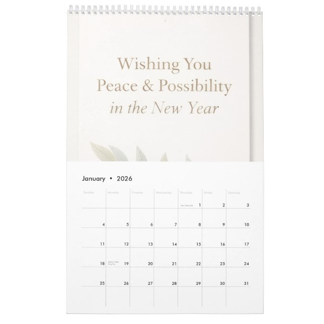 Calendrier New year calendar  (Jan 2026)