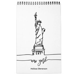 Calendrier New York City Skyline Lady Liberty Statue