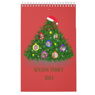 Calendrier Noël en famille sur l'arbre de Noël