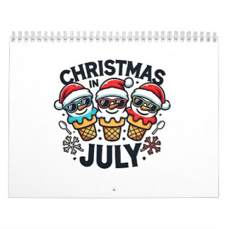 Calendrier Noël en Juillet 4 juillet Glace USA