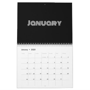 Calendrier Noir et blanc moderne