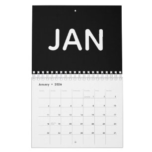Calendrier Noir et Blanc Moderne 2026