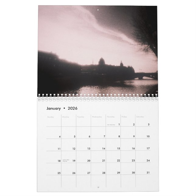 Calendrier Noir et blanc par Scott S. Jones (Jan 2026)