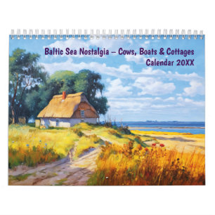 Calendrier Nostalgie de la mer Baltique – Vaches, bateaux et 