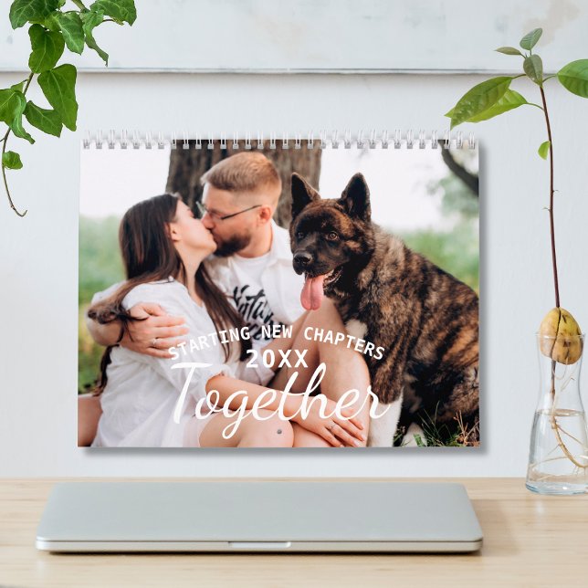 Calendrier Nouveaux chapitres Personnalisé 2026 Photo Couple  (New Chapters Custom 2025 Modern Couple Photo Calendar
)