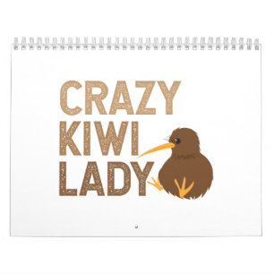 Calendrier Nouvelle-Zélande Crazy Kiwi Lady Funny Gift Idea