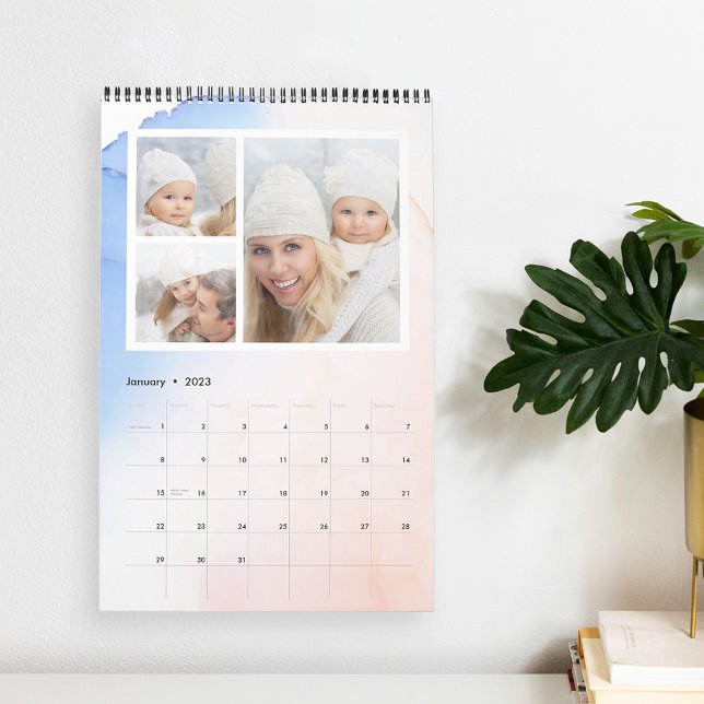 Calendrier Nuage d'aquarelle | 36 Photo (Créateur téléchargé)