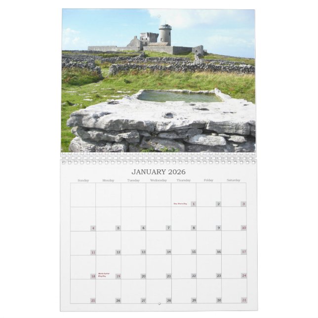 Calendrier occidental de l'Irlande (Jan 2026)