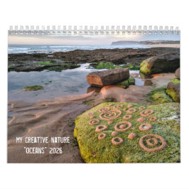 Calendrier Oceans 2026 Landart Calendar pebbles beach art