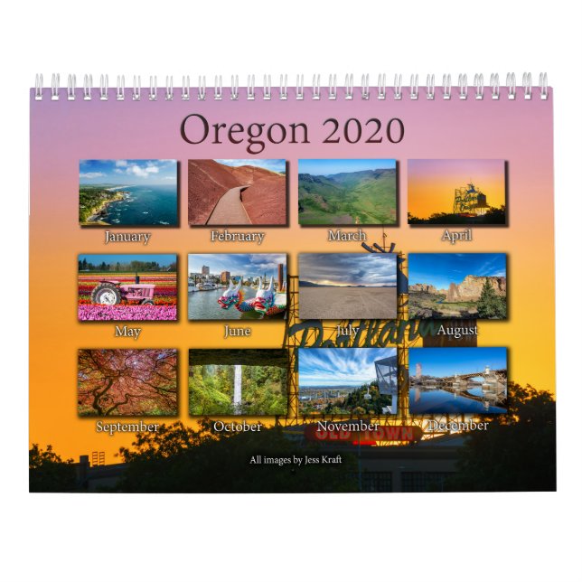 Calendrier Oregon 2020 (Dos)