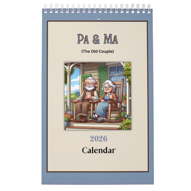 Calendrier Pa & Ma (The Old People) Fun 2026 Calendar (Protection)