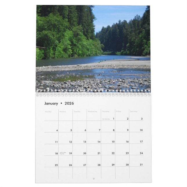 Calendrier Parcs d'état de séquoia (Jan 2026)