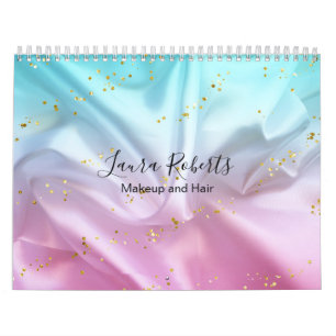 Calendrier Parties scintillant bleue et rose