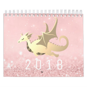 Calendrier Pastel doux d'or de rose de rose de parties