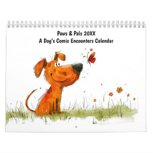 Calendrier Paws & Pals 2026 – Rencontres comiques d'un chien