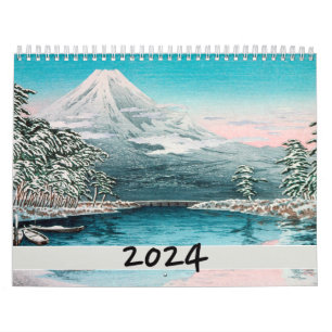 Calendrier Paysage de montagne Art fin 2024 Style Vintage