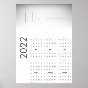 Calendrier Paysage enneigé 2022 Affiche