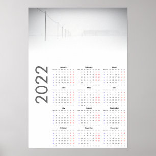 Calendrier Paysage enneigé 2022 Affiche